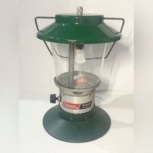 Vintage Coleman Dual Mantle Propane Lantern Model 5114 C Pyrex Globe USA Tested